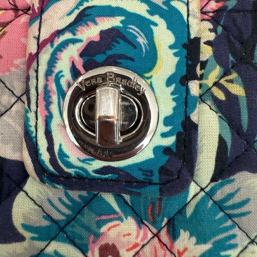 Vera Bradley Floral Quilted Wallet - Pink, Blue, Green - Picture 2 of 7